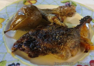 Recepta de cuina de Ànec de pagès amb peres