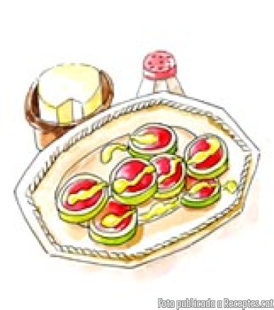 Recepta de cuina de Kiwis rellenos de queso tierno