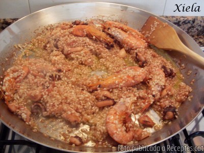 Recepta de cuina de Arròs de pop y gambes