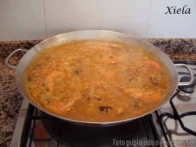 Recepta de cuina de Arròs de pop y gambes