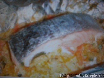 Recepta de cuina de Salmó fresc en papillota
