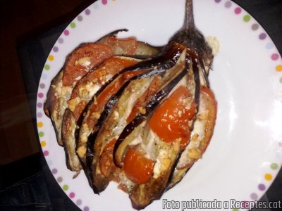 Recepta de cuina de Albergínies amb tomàquet i mozzarella