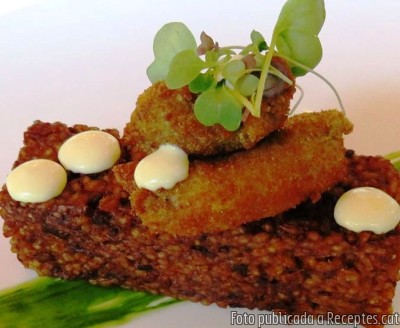 Recepta de cuina de Arròs socarrat de gambes amb alioli