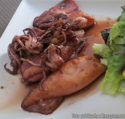Recepta de cuina de Calamars al rom