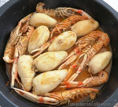 Recepta de cuina de Calamars farcits amb escamarlans