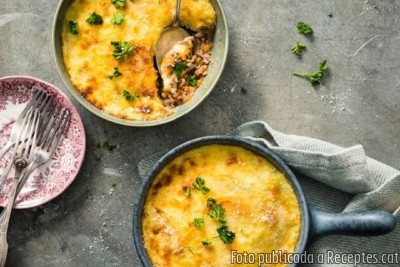 Recepta de cuina de Carn picada bolonyesa amb puré de patata