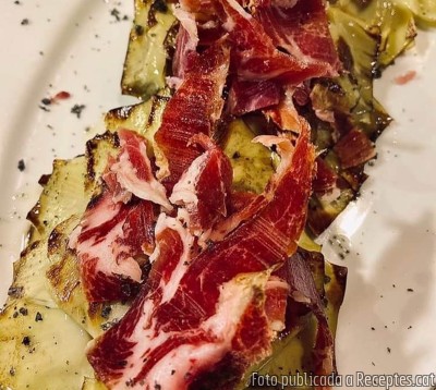 Recepta de cuina de Carxofes confitades amb encenalls de pernil ibèric