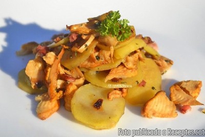 Recepta de cuina de Cassola de patates amb rossinyols