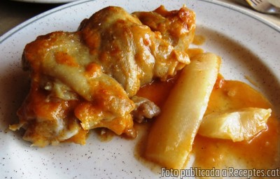 Recepta de cuina de Cassoleta de peus de porc amb naps