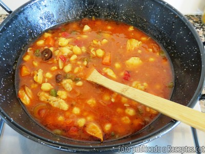 Recepta de cuina de Cigrons amb verdures i hortalisses a la salsa Rigamonti