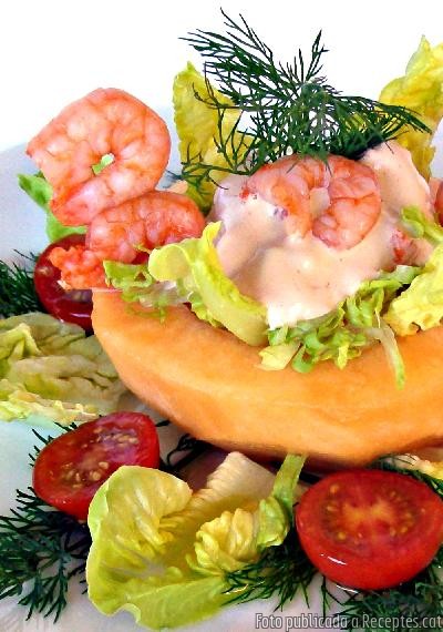 Recepta de cuina de Còctel de gambes amb meló &quot;Cantaloup&quot;