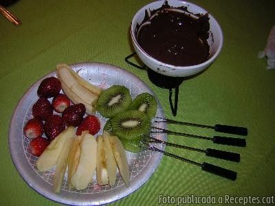 Recepta de cuina de Fondue de xocolata