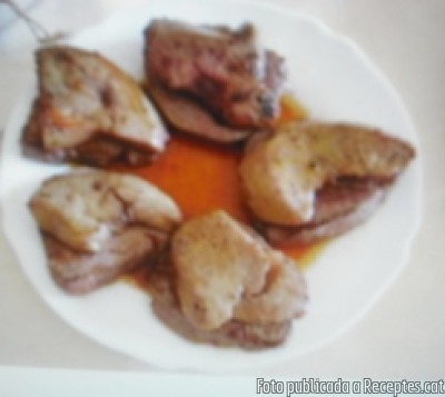 Filet de vedella amb fetge d´ànec