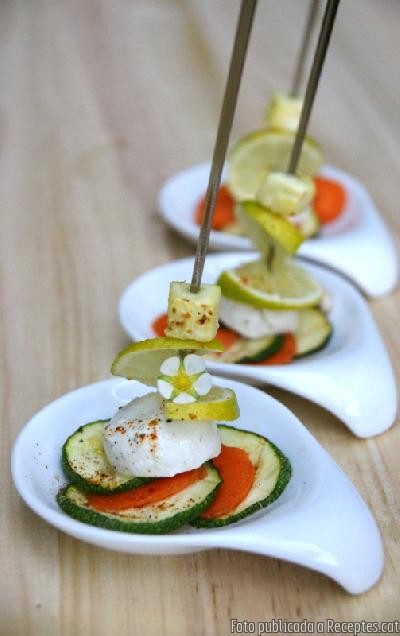 Tapa de carbassó i pastanaga amb formatge