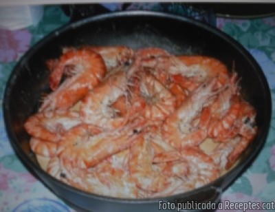 Recepta de cuina de Gambes saltades a la crema