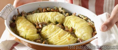 Recepta de cuina de Gratin de patata amb bolets