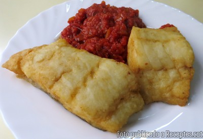 Recepta de cuina de Bacallà fregit amb salsa de tomàquet