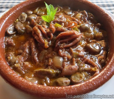 Recepta de cuina de Favetes amb popets
