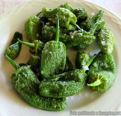 Pebrots de Padró fregits. Recepta de cuina de Pebrots de Padró fregits