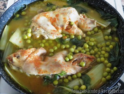 Recepta de cuina de Peus de porc amb bledes i pèsols