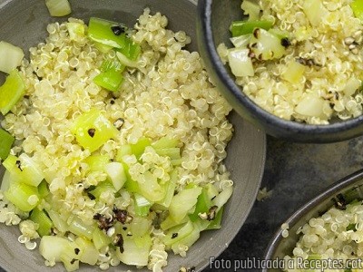 Quinoa amb fonolls i porros