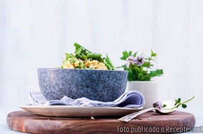 Recepta de cuina de Risotto de farigola amb mongeta tendra