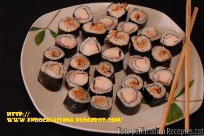 Sushi de surimi i tonyina