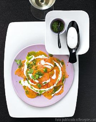 Recepta de cuina de Carpaccio de Moniato