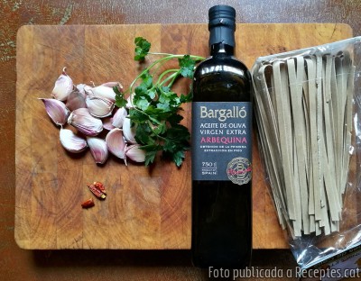 Recepta de cuina de Tallarines Aglio e Olio