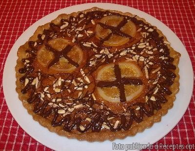 Tortada dos textures, amb melmelada amarga de taronja, pinyons i fil de xocolata, per Josep Belmonte Recepta de cuina de Tortada dos textures, amb melmelada amarga de taronja, pinyons i fil de xocolata