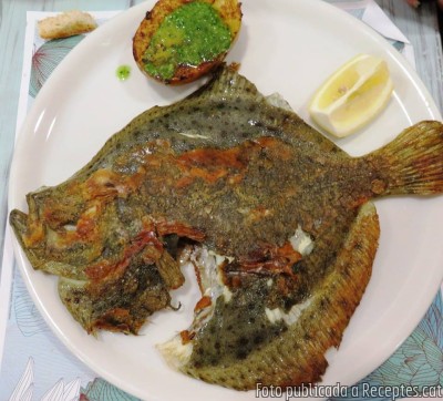 Turbot a la planxa amb patata al caliu