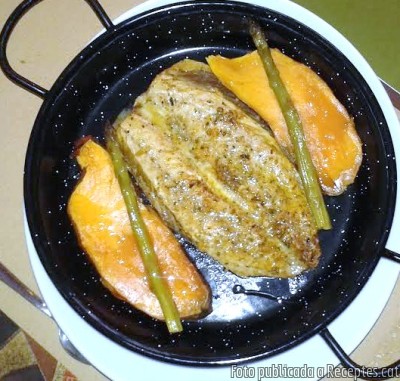 Verat marinat al forn amb moniato
