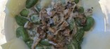 Nyoquis verds amb crema de bolets i formatge
