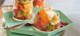 Amanida de fruites amb escuma de coco