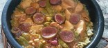 Arròs de mongeta tendra i gall dindi amb toc de figues