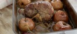 Braó de vedella amb sidra i pomes
