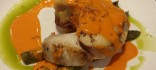 Caella (tintorera) amb pebrots verds i salsa de 