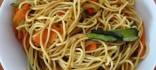 Espaguetis amb verdures i hortalisses