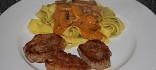 Llom de Porc amb Bolets i Tallarines